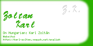 zoltan karl business card